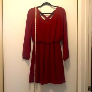 Garnet red chiffon dress